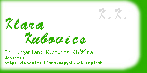 klara kubovics business card